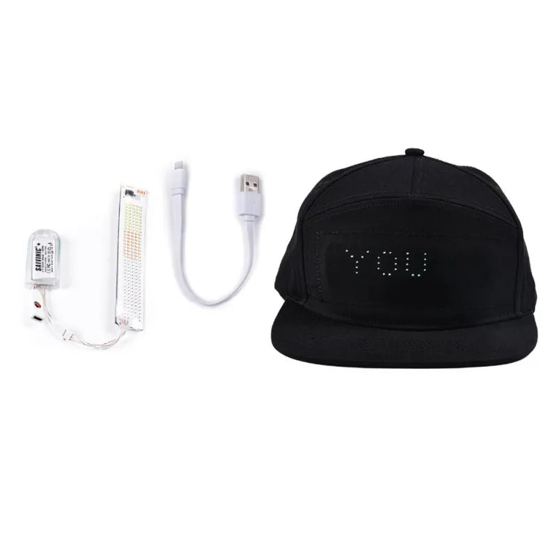 Contents include hat, charger and battery.